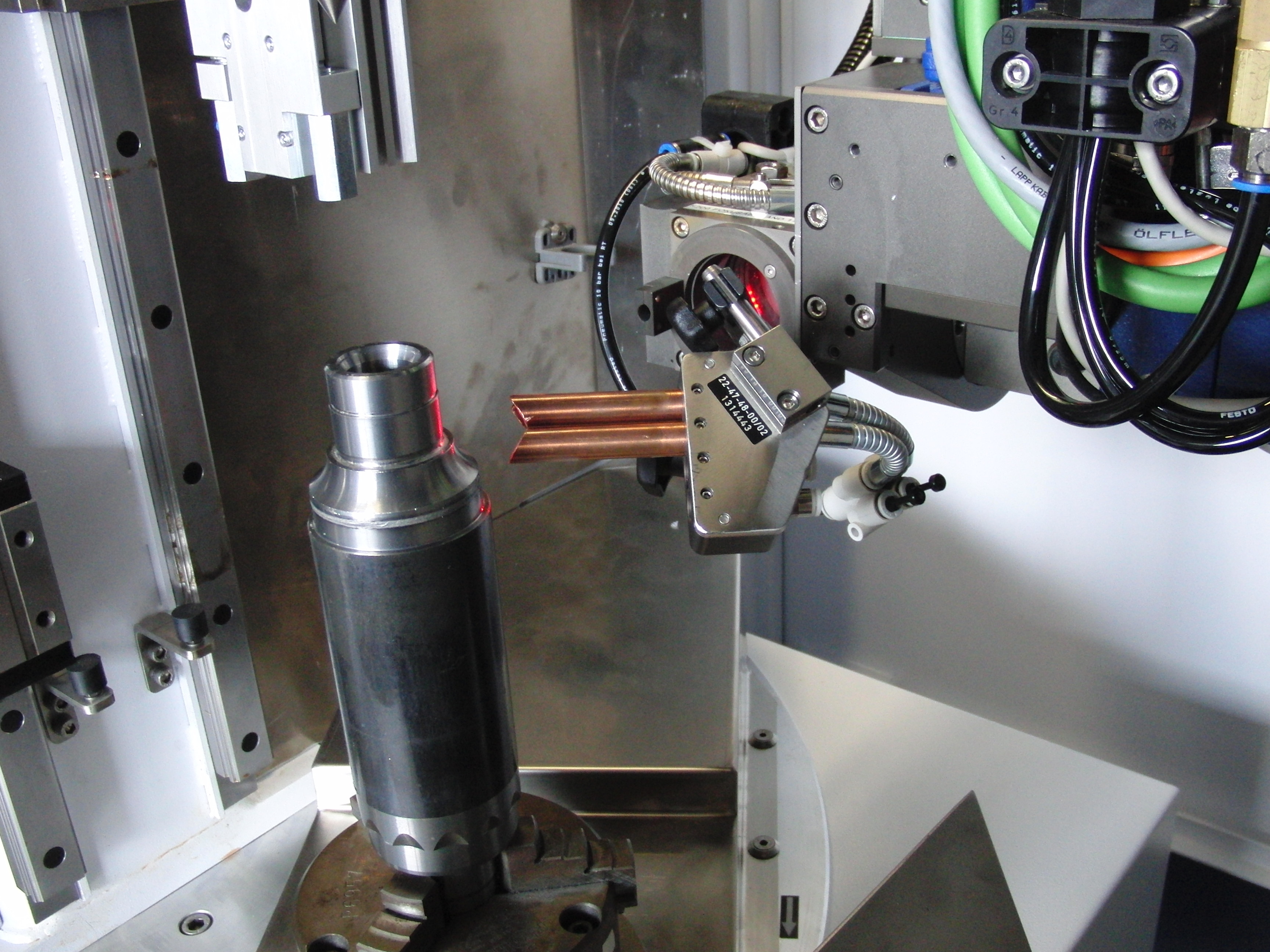 CW-Laserschweißen Prozessaufbau Lagerwelle Schweißtiefe 5mm auf Trumpf TruDisk 3302